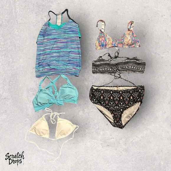 Womens XXL Swimwear Bundle Joe Boxer Boobie Brooks Mixed Tops Bottoms Beach Set - Picture 1 of 6
